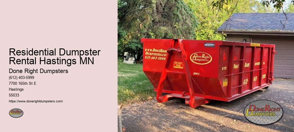 Residential Dumpster Rental Hastings MN